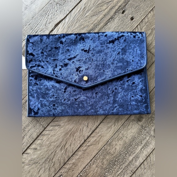 Handbags - BNWT Blue Crushed Velvet Clutch, brand unknown.